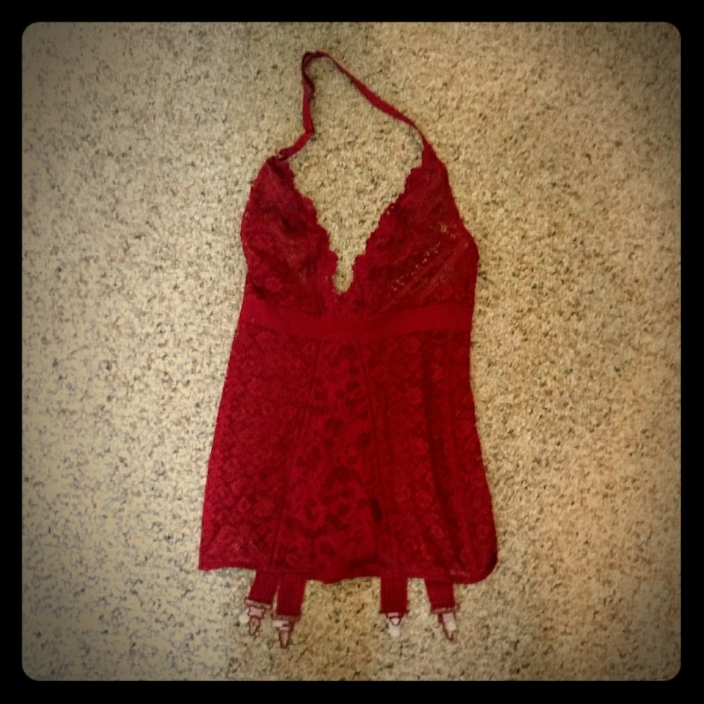 Lace plunge garter slip Victoria's Secret